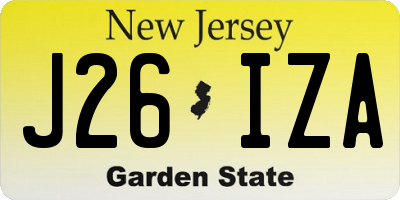 NJ license plate J26IZA