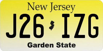 NJ license plate J26IZG