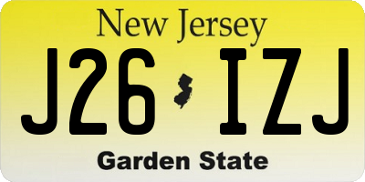NJ license plate J26IZJ