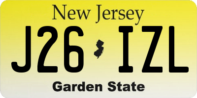 NJ license plate J26IZL