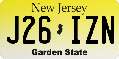NJ license plate J26IZN