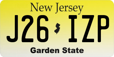 NJ license plate J26IZP