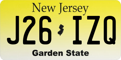 NJ license plate J26IZQ