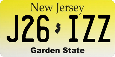 NJ license plate J26IZZ