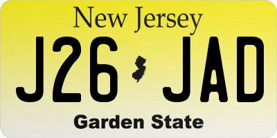 NJ license plate J26JAD