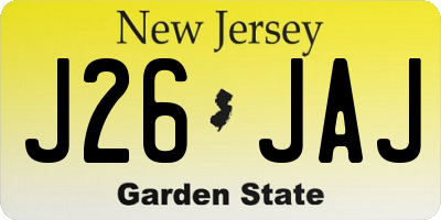 NJ license plate J26JAJ