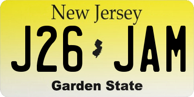 NJ license plate J26JAM