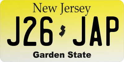 NJ license plate J26JAP