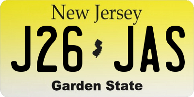 NJ license plate J26JAS