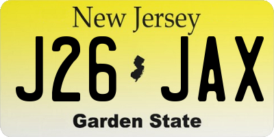 NJ license plate J26JAX