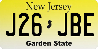 NJ license plate J26JBE