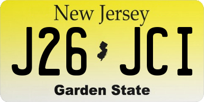 NJ license plate J26JCI