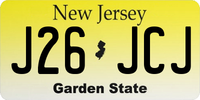 NJ license plate J26JCJ