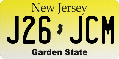 NJ license plate J26JCM