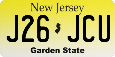 NJ license plate J26JCU