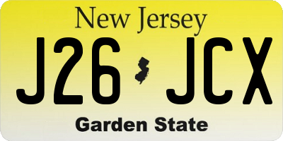 NJ license plate J26JCX