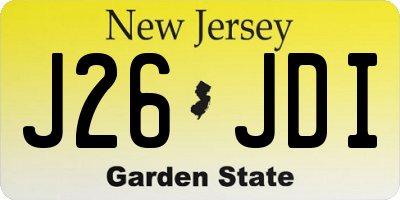 NJ license plate J26JDI