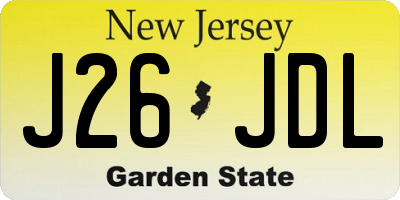 NJ license plate J26JDL
