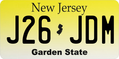 NJ license plate J26JDM