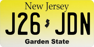 NJ license plate J26JDN