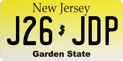 NJ license plate J26JDP