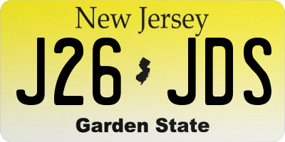NJ license plate J26JDS