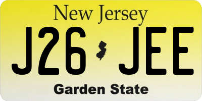 NJ license plate J26JEE