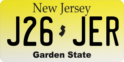NJ license plate J26JER