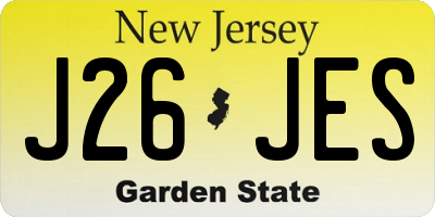 NJ license plate J26JES