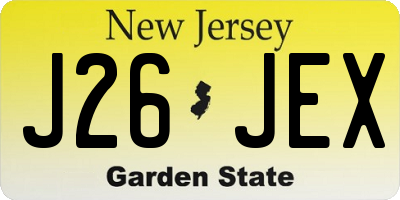 NJ license plate J26JEX