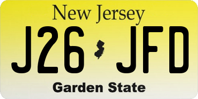 NJ license plate J26JFD