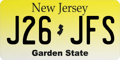 NJ license plate J26JFS