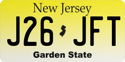NJ license plate J26JFT
