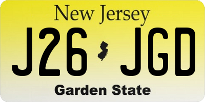 NJ license plate J26JGD