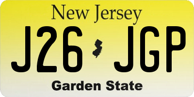 NJ license plate J26JGP