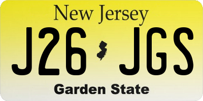 NJ license plate J26JGS