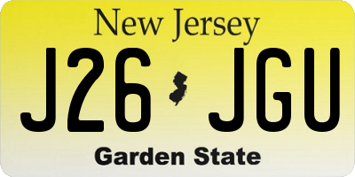 NJ license plate J26JGU