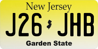 NJ license plate J26JHB