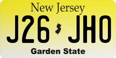 NJ license plate J26JHO