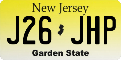 NJ license plate J26JHP