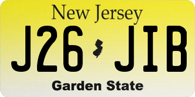 NJ license plate J26JIB