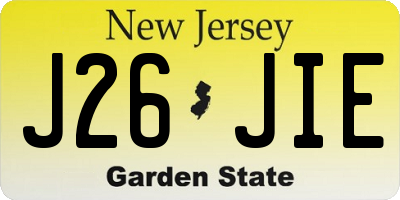 NJ license plate J26JIE