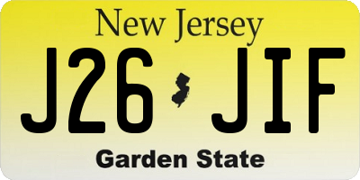 NJ license plate J26JIF