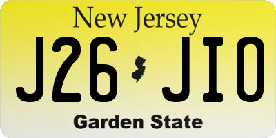 NJ license plate J26JIO