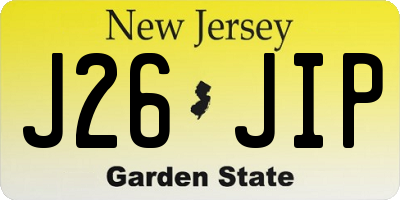 NJ license plate J26JIP