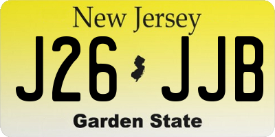 NJ license plate J26JJB