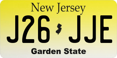NJ license plate J26JJE