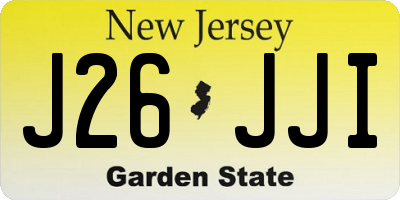 NJ license plate J26JJI