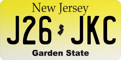 NJ license plate J26JKC