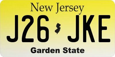 NJ license plate J26JKE